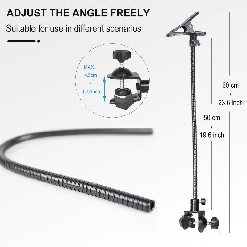TRUMAGINE 20" Ajustable Jaws Flex Clamp Mount Clip Gooseneck Extension for Gopro Cameras Studio Stand Lighting Accessories - Image 3